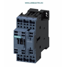 3RT2026-2BB40, CONTACTOR 25A Contactor 11KW / 400 V SIEMENS Sirius, tensiune bobina 24V DC, Auxiliar 1NO+1NC, S0, CONEXIUNE CLEME ARC