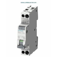 5SV1316-0KK06, Siguranta Diferentiala SIEMENS 6A, 1P+N intr-un Modul, 30mA, curba B, 6kA, tip AC, cod 5SV13160KK06